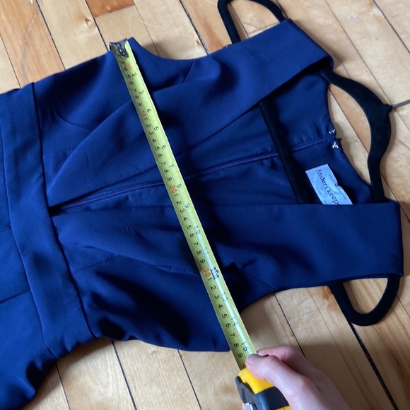 Finders Keeper navy blue wide leg deep V jumpsuit - Picture 11 of 15